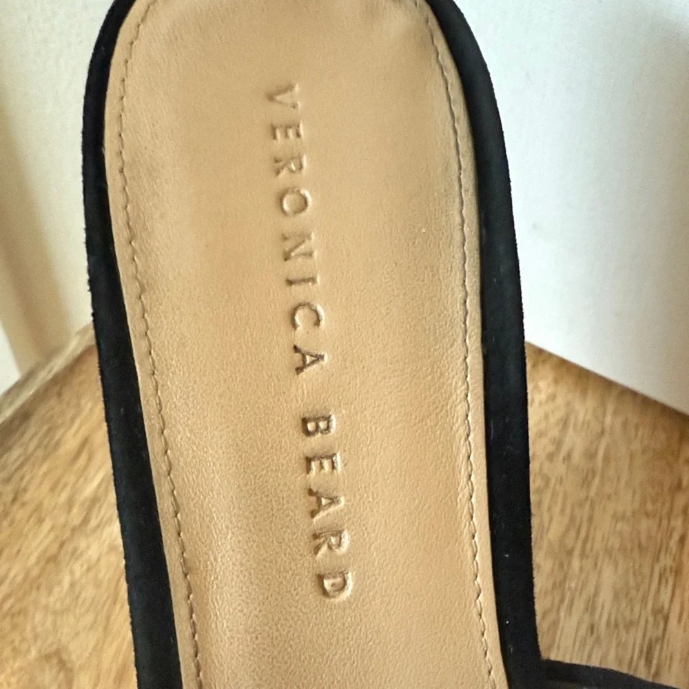 Veronica Beard Black Suede Platform Cork wedges - Picture 2 of 9